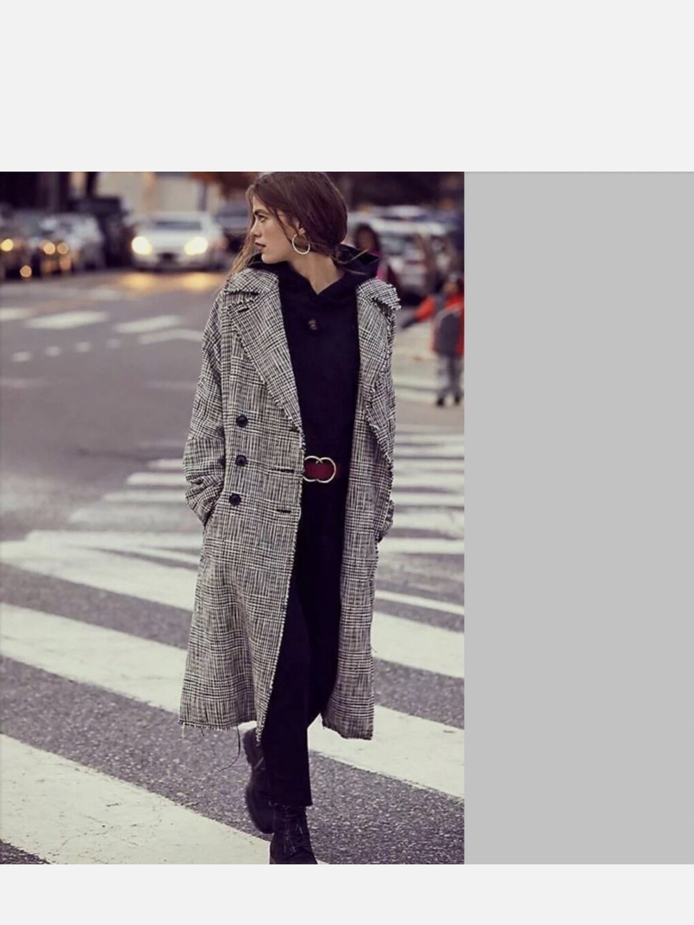 We The Free Black & White Checked Shirt Jacket
